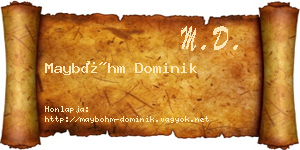 Mayböhm Dominik névjegykártya
